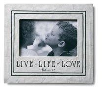 Live a Life of Love Crackle Ceramic Frame