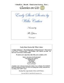 Early Short Stories By Willa Cather (Classic Books on CD Collection)