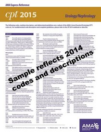 CPT 2015 Express Reference Coding Card Urology/Nephrology