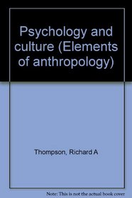 Psychology and culture (Elements of anthropology)