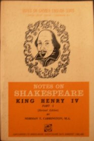 Shakespeare: King Henry IV, Part 1, (Notes on chosen English texts)