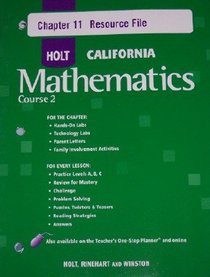 Course 2 Chapter 11 Resource File (HOLT CALIFORNIA Mathematics Course 2)