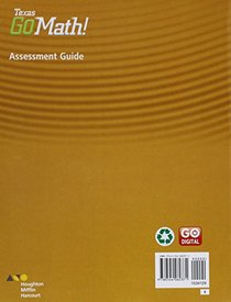 Houghton Mifflin Harcourt Go Math! Texas: Assessment Guide Grade 5
