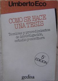 Como Se Hace Una Tesis (Spanish Edition)