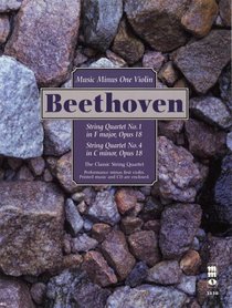 Music Minus One Violin: Beethoven String Quartets, Op. 18: No. 1 in F major & No. 4 in C minor (Book & CD)