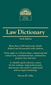 Barron's Law Dictionary: Mass Market Edition (Barron's Law Dictionary (Mass Market))