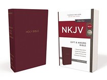 NKJV, Gift and Award Bible, Leather-Look, Burgundy, Red Letter Edition, Comfort Print