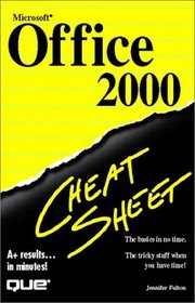 Microsoft Office 2000 Cheat Sheet
