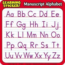 Manuscript Alphabet Learning Stickers