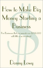 How To Make Big Money Starting A Business: Five Businesses That Can Generate Over $250,000 With Little Or No Investment
