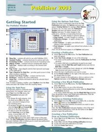 Microsoft Publisher 2003 Quick Source Guide