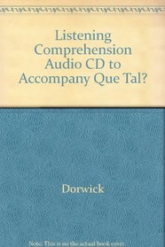 Listening Comprehension Audio CD component to accompany Que tal? An Introductory Course