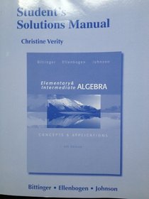 Student's Solutions Manual for Elementary and Intermediate Algebra: Concepts & Applications