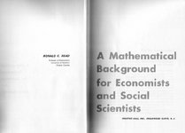 Mathematical Background for Economists and Social Scientists (Prentice-Hall series in mathematical economics)