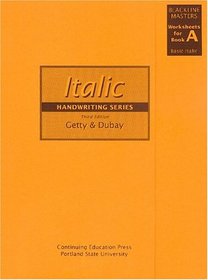 Getty-Dubay Italic Handwriting Series Blackline Masters Worksheets for Book A