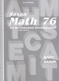 Saxon Math 76 An Incremental Development, Test Forms