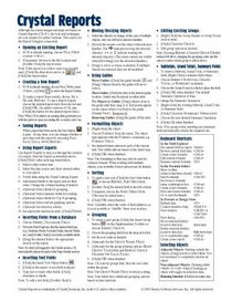 Crystal Reports (v.8 or v. 8.5) Quick Reference Guide (Cheat Sheet of Instructions, Tips & Shortcuts - Laminated Card)