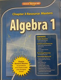 Glencoe Algebra 1 2008 Chapter 3 Resource Masters