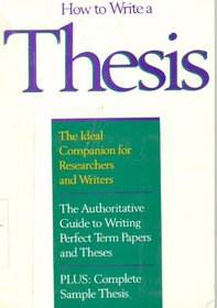 How to Write a Thesis