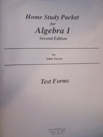 HOME STUDY PACKET FOR ALGEBRA 1 SECOND EDITION (HOME STUDY PACKET FOR ALGEBRA 1 SECOND EDITION)
