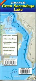 Great Sacandaga Lake: Lake Depth Shading, Obstruction Buoys, Islands, Bays, Points, Shallows ... Waterproof