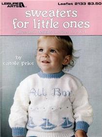 SWEATERS LITTLE ONES Three Knit Designs in Sizes 1, 2 & 4 Leaflet 2133