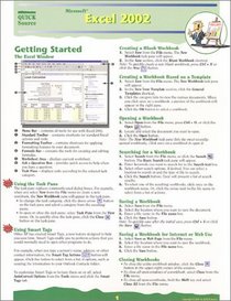 Microsoft Excel 2002 Quick Source Reference Guide