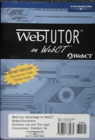 Business Law and the Legal Environment, Standard Edition WebTutor on WebCT Access Code