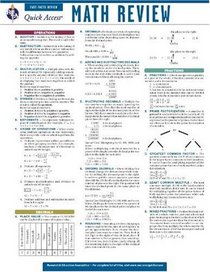 Math Review - REA's Quick Access Reference Chart