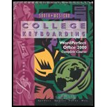 College Keyboarding : Word Perfet 2000 Complete Course, Lessons 1-180 - Textbok Only