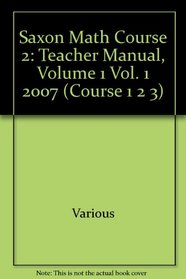 Teacher's Manual Volume 1 Saxon Math Course 2