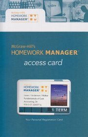 Fundamentals of Cost Accounting Homework Manager Revenue Pass Code Card