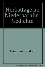 Herbsttage im Niederbarnim: Gedichte (German Edition)
