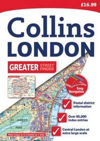 Greater London Street Atlas: 20th Edition (Collins Greater London Streetfinder Atlas)