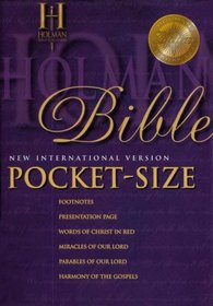 New International Version Pocket Size Bible: Red Letter Genuine Leather Black