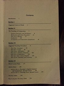 Warriners English Grammar and Composition Second Course Teachers Manual with Answer Keys (second course)