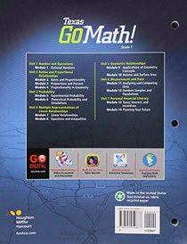 Holt McDougal Go Math! Texas: Student Interactive Worktext Grade 7 2015