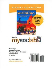 MySocLab with Pearson eText Student Access Code Card for Sociology: A Down-to-Earth Approach, Core Concepts (Standalone) (4th Edition)