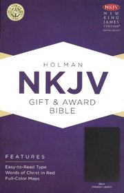 Holman New King James Version Gift Bible, Black Leather-Touch Cover