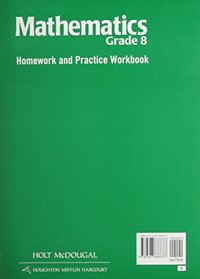 Holt McDougal Mathematics: Homework and Practice Workbook Grade 8