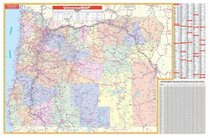 Oregon State Wall Map - 64x44 - Laminated on Roller