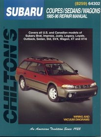 Subaru: Coupes/Sedans/Wagons 1985-96 (Chilton's Total Car Care Repair Manual)
