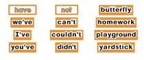Contractions & Compound Words Word Wall Words