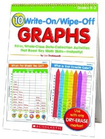 10 Write-On/Wipe-Off Graphs Flip Chart: Fill-in, Whole-Class Data-Collection Activities that Boost Key Math Skills-Instantly!