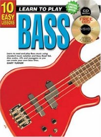 CP69107 - 10 Easy Lessons Learn to Play Bass BK/CD/DVD