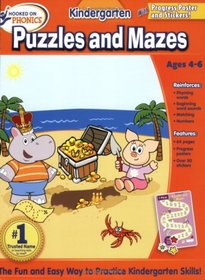 Hooked on Phonics Kindergarten Puzzles and Mazes Workbook