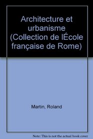 Architecture et urbanisme (Collection de l'Ecole francaise de Rome) (French Edition)