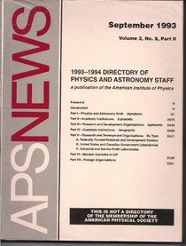 1993-1994 Directory of Physics & Astronomy Staff/North American Colleges & Universities/Federally Funded Research & Development Centers/Government LA (Directory of Physics and Astronomy Staff)