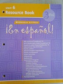 Unit 6 Resource Book for McDougal Littell 