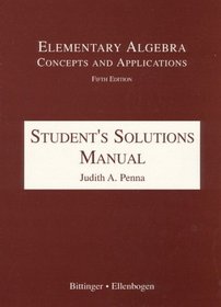 Elementary Algebra Concepts and Applications: Studen's Solutions Manual